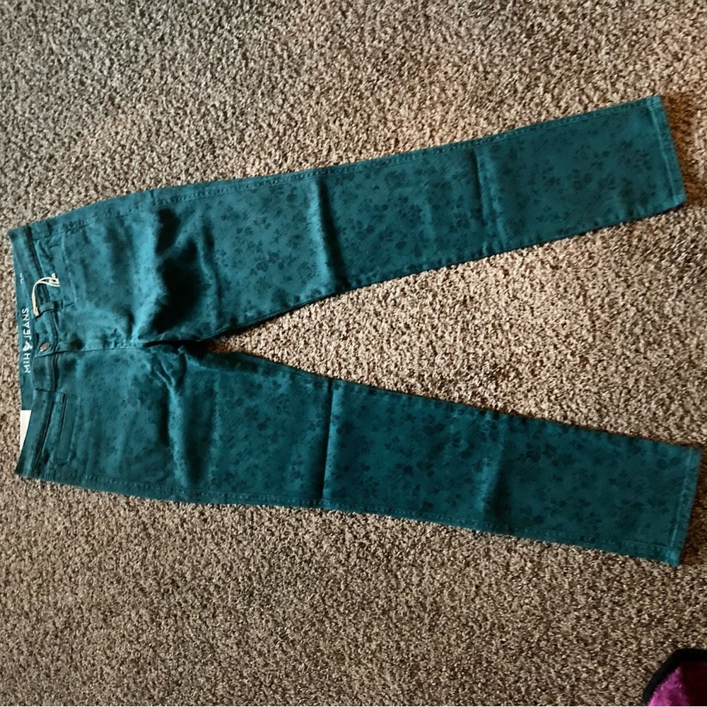 Elegant Floral Green Women's Skinny Jeans